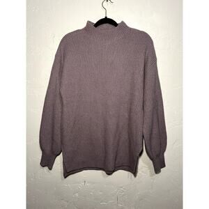 Gap purple mock‎ neck oversized chunky knit sweater womens XS cozy  capsule